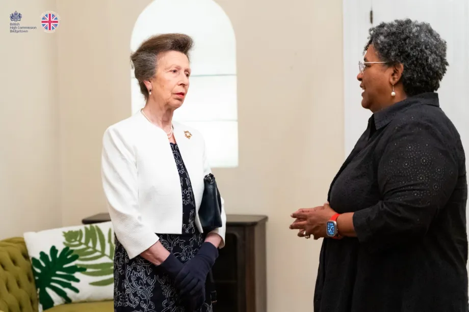 Her Royal Highness with the Prime Minister of Barbados