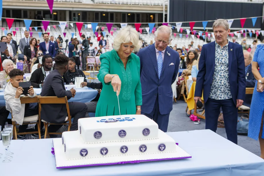 The King and Queen, as Prince of Wales and Duchess of Cornwall, attend The Big Jubilee Lunch at the Oval.