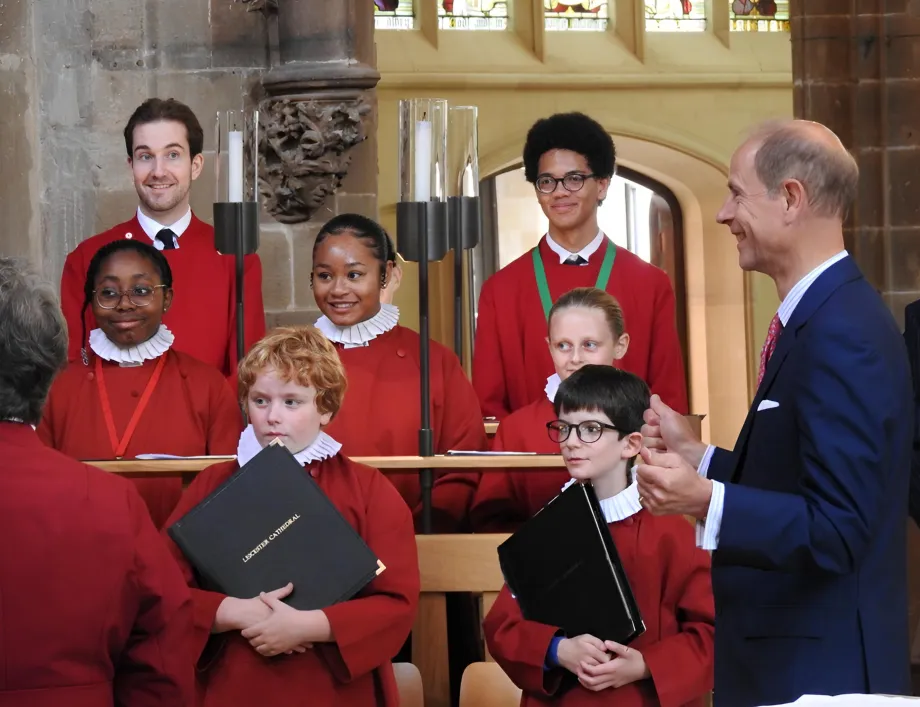 The Duke of Edinburgh visits Leicester Cathedral