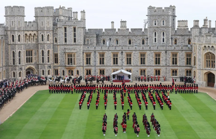 The Guard of Honour at Windsor Castle during the US State Visit 