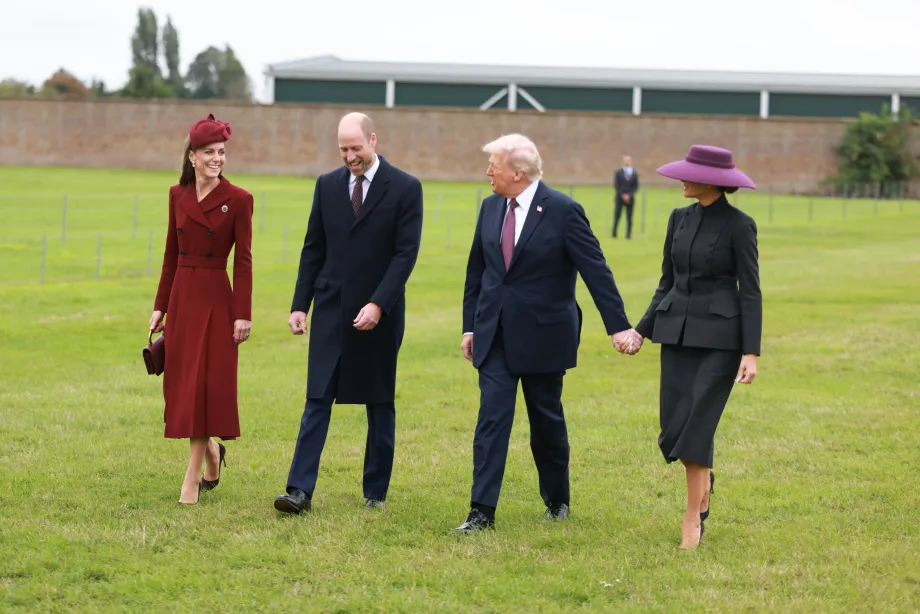 The Prince and Princess of Wales alongside President Donald Trump and Mrs Trump