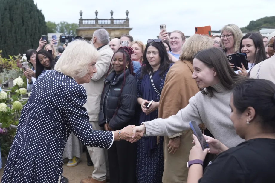 The Queen meets members of the public attending a showing of Pride and Prejudice