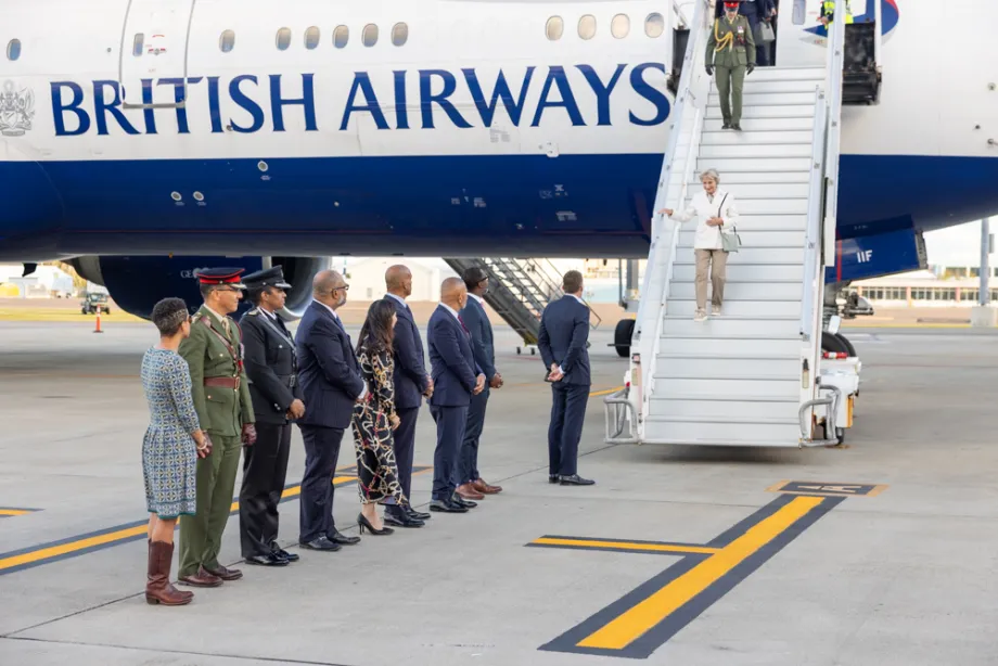 The Duchess of Gloucester arrives in Bermuda