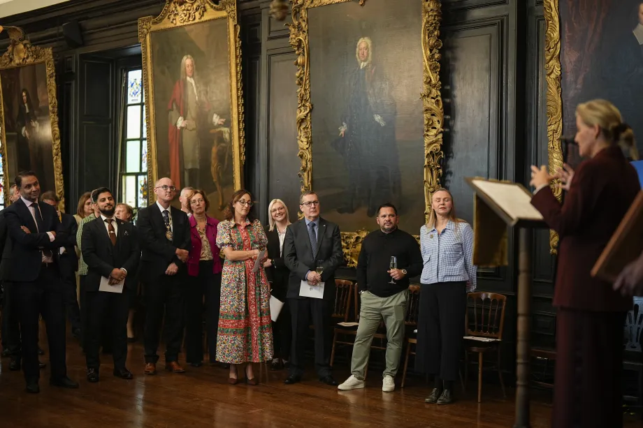 The Duchess of Edinburgh delivers remarks as she receives an Honorary Fellowship from The College of Optometrists