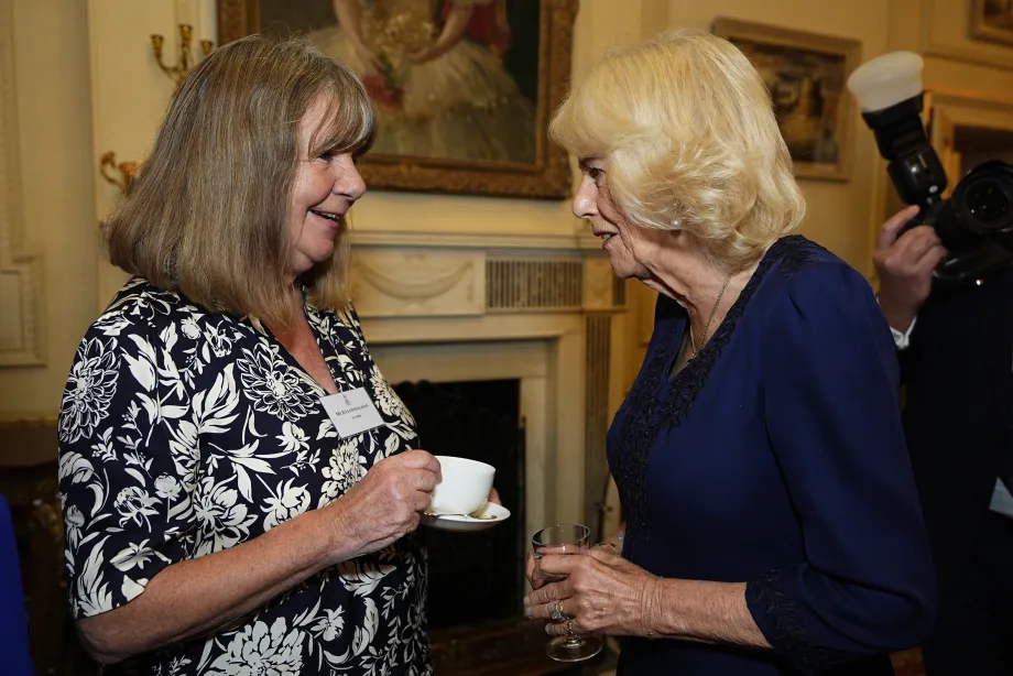 The Queen speaks to author Julia Donaldson during the BookTrust Reception