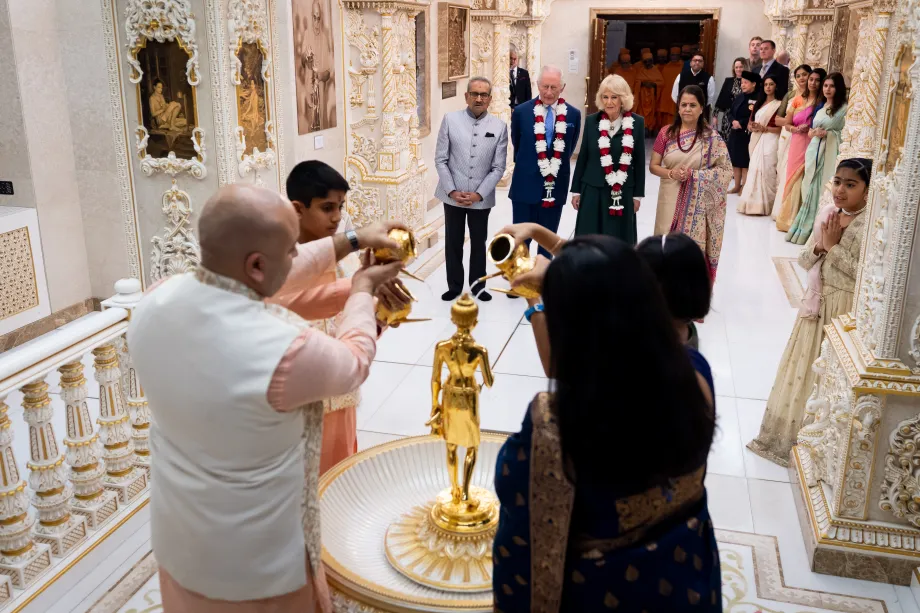 The King and Queen at Neasden Temple