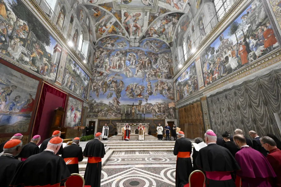 The King and Queen in the Sistine Chapel