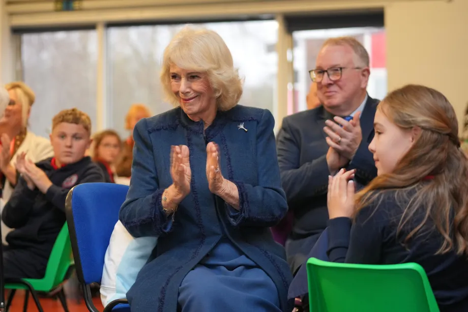 The Queen joins a school assembly on Poetry Together Day