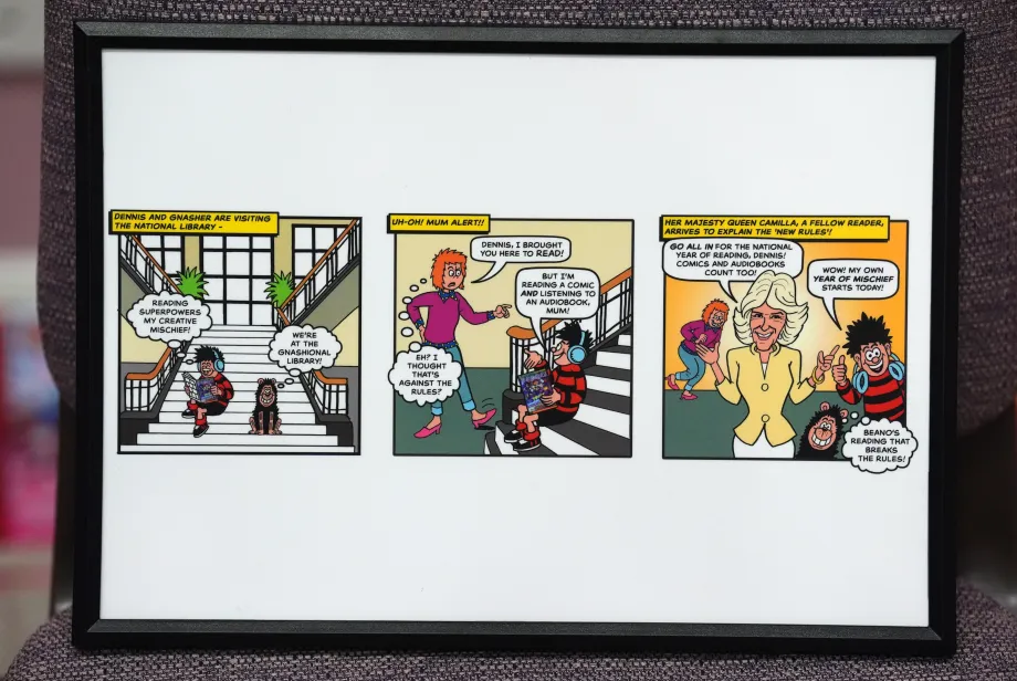 A special Beano comic strip which features The Queen
