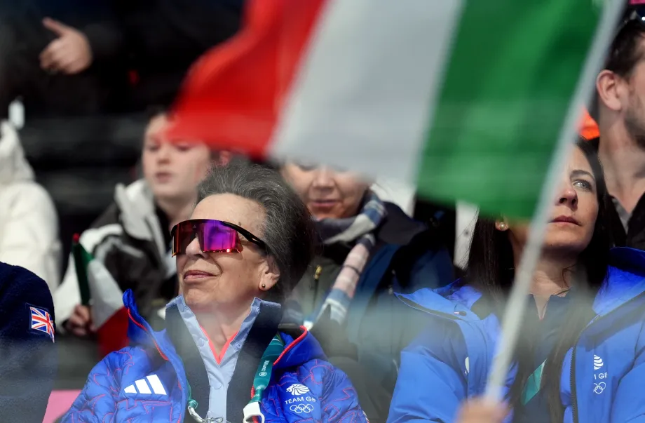 The Princess Royal watches Curling Mixed Doubles Bronze Medal Game at the Winter Olympics