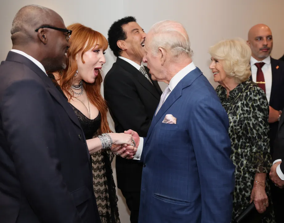 The King and Queen meet guests at The King's Trust reception