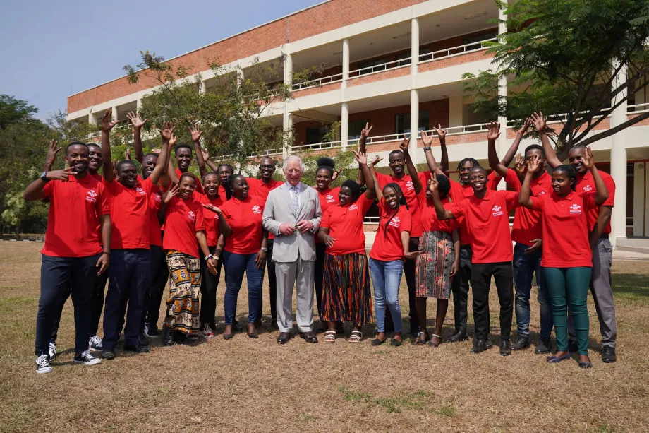 The King with King's Trust International in Rwanda