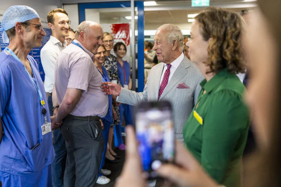 The King visits a Macmillan cancer centre in York