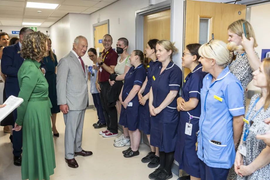 The King visits a Macmillan cancer centre in York