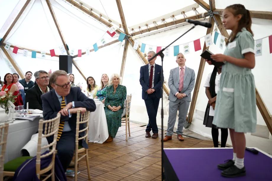 The Queen attends a Big Lunch at The British Library