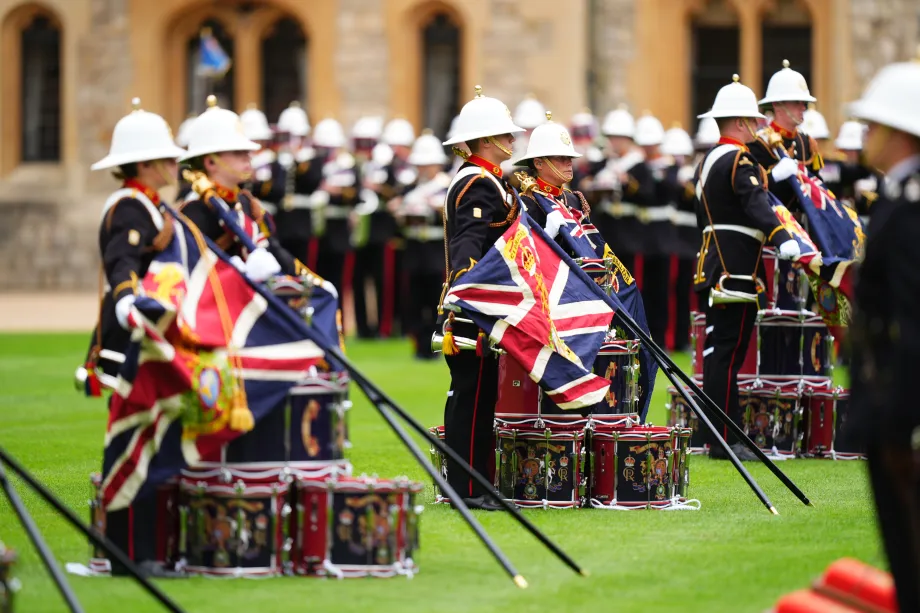The King presents New Colours to the Royal Marines
