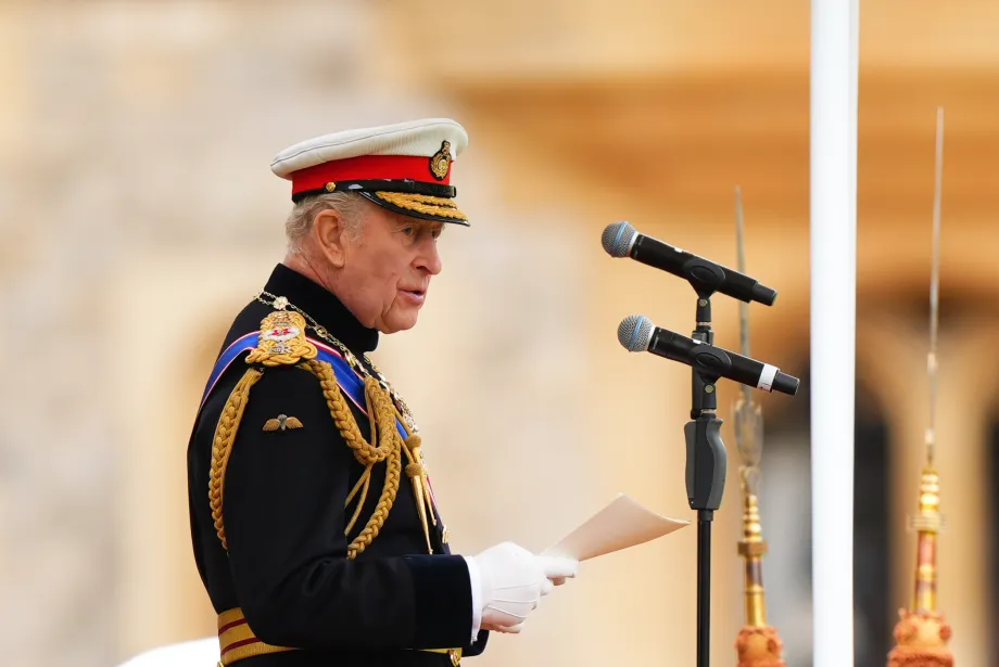The King presents New Colours to the Royal Marines