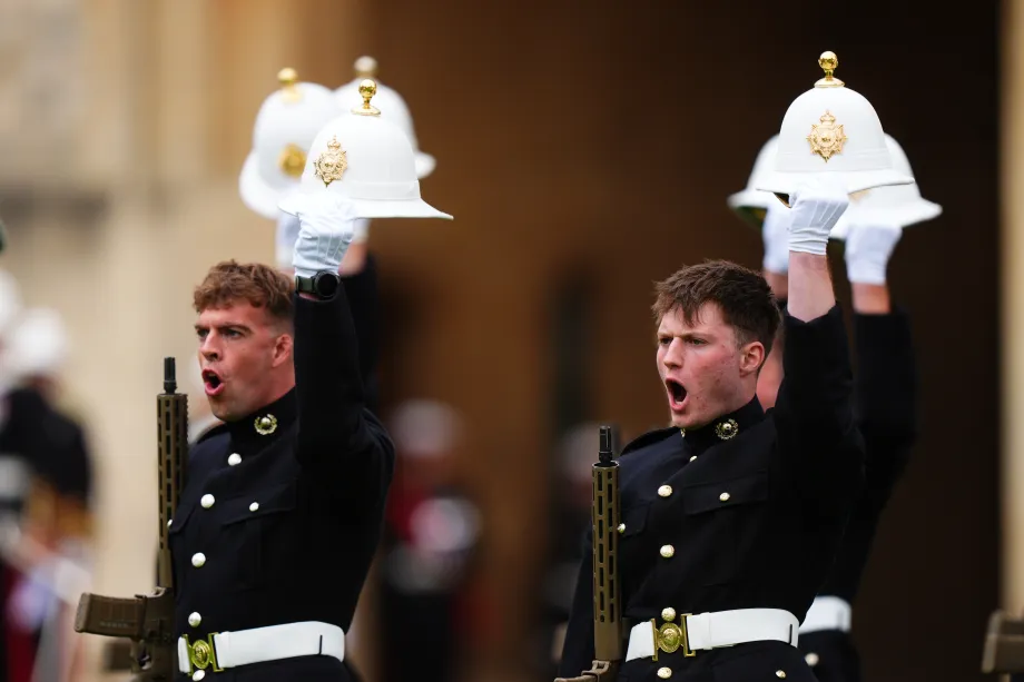 The King presents New Colours to the Royal Marines