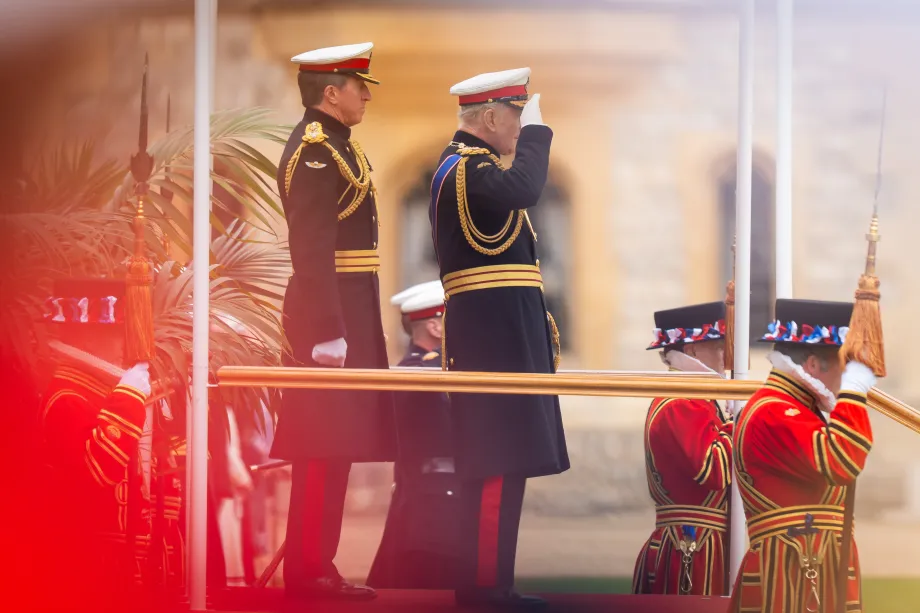 The King presents New Colours to the Royal Marines