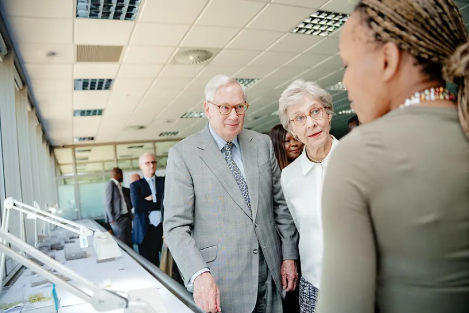 The Duke and Duchess of Gloucester on a tour of De Beers