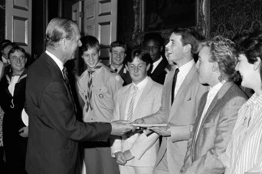 The Duke of Edinburgh presents The Earl of Wessex with his Gold Award
