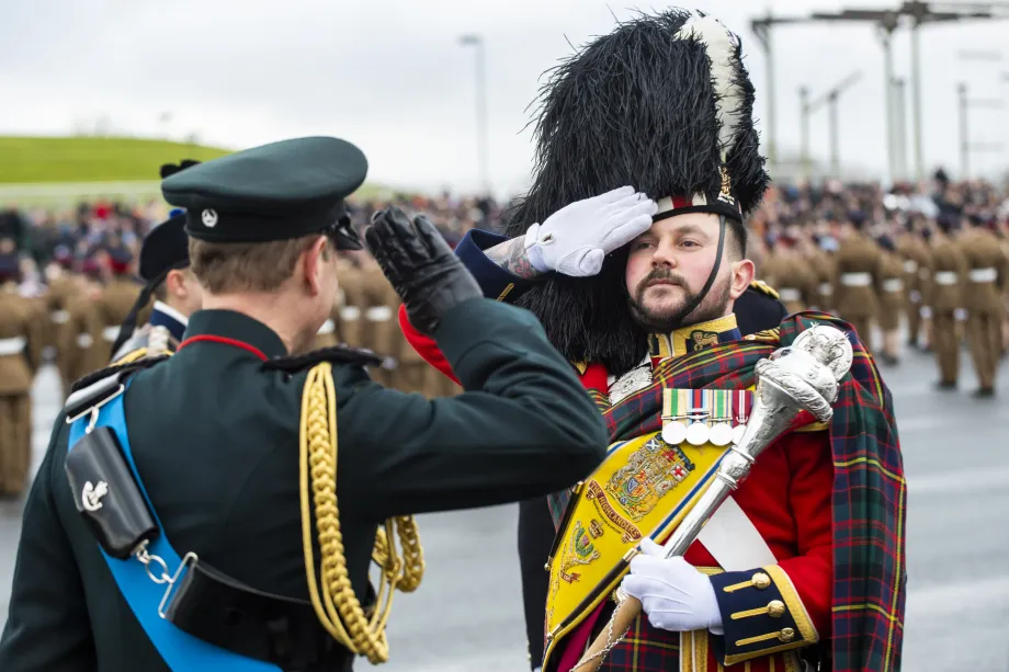 1.	The Earl of Wessex attends a Graduation Parade at Uniacke Barracks in Harrogate.