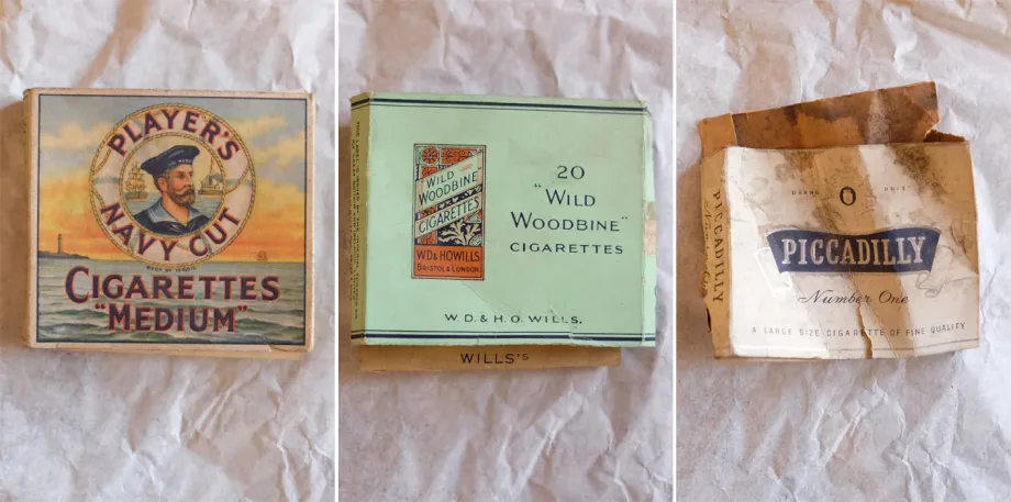 old cigarette packets found in the floorboards of Buckingham Palace