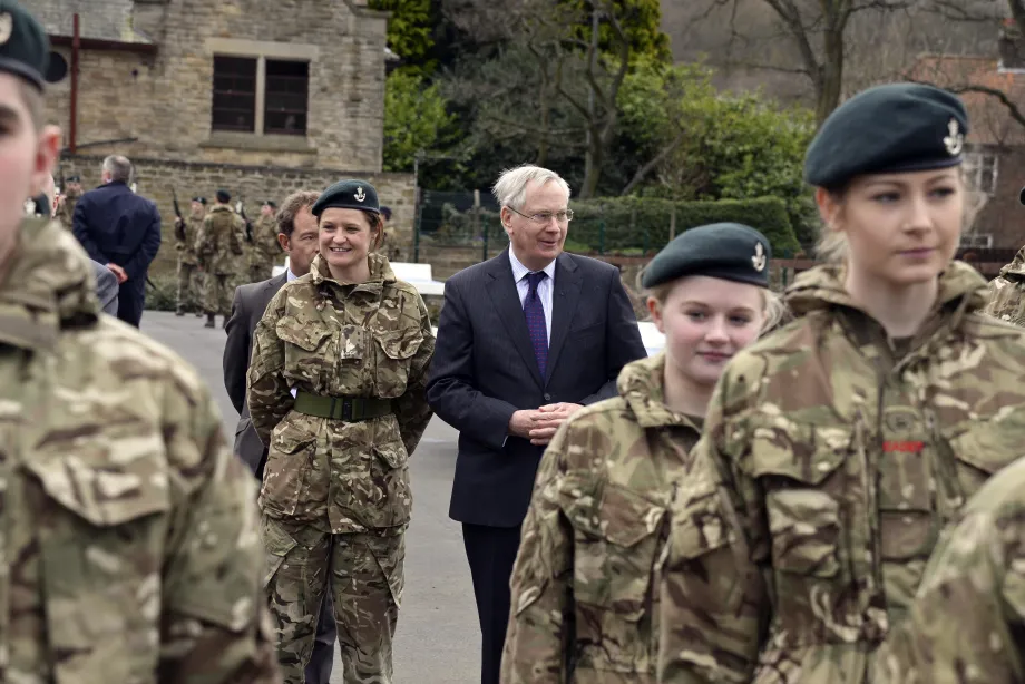 The Duke watches the cadet parade