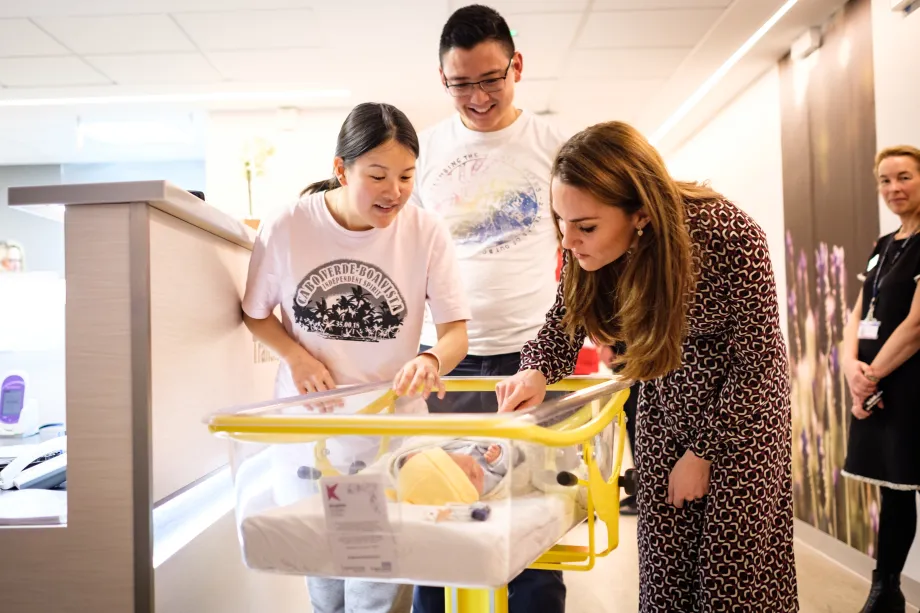 The Duchess of Cambridge at Kingston Hospital’s Maternity Unit.