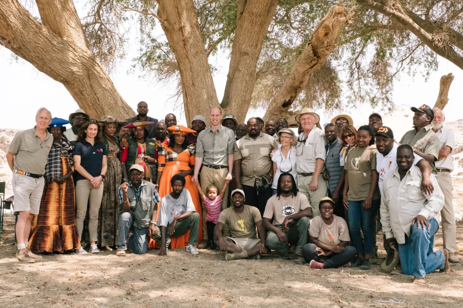 The Duke of Cambridge with Tusk in Namibia.