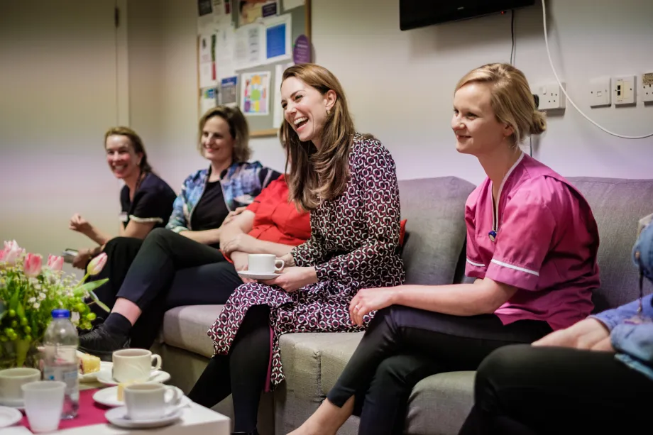 The Duchess of Cambridge at Kingston Hospital’s Maternity Unit.