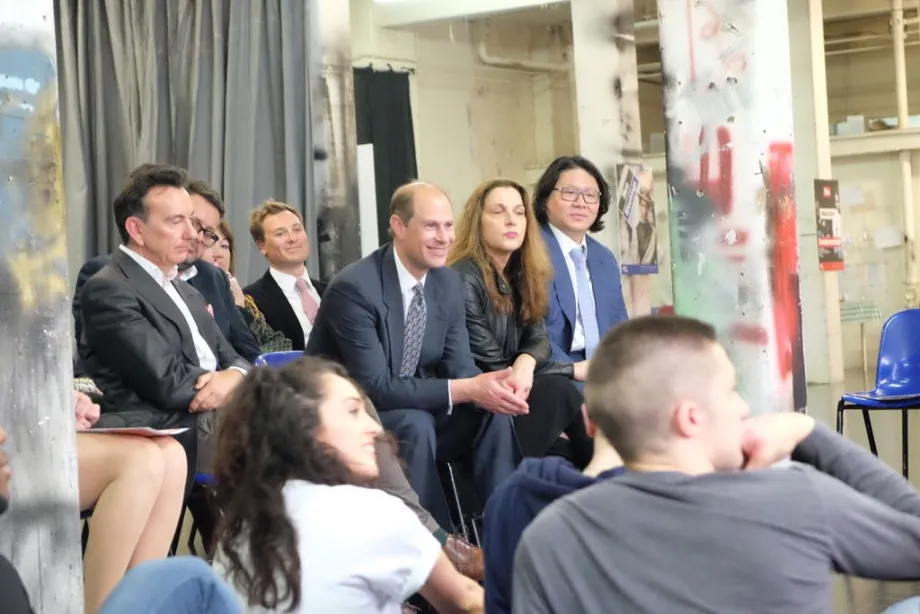 The Earl of Wessex watches a National Youth Theatre Rehearsal