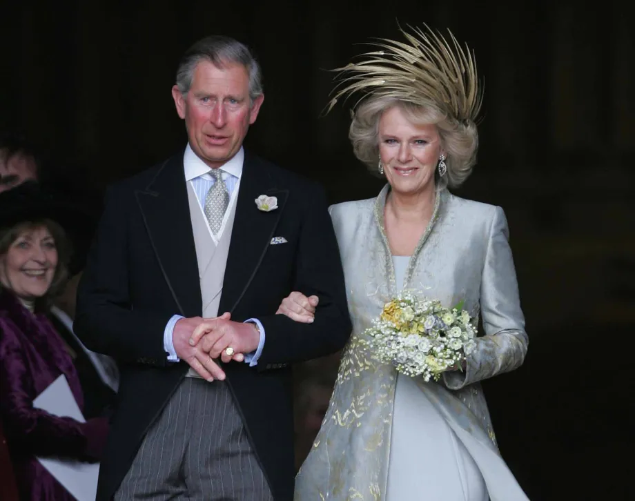 The Prince of Wales and Duchess of Cornwall on their wedding day