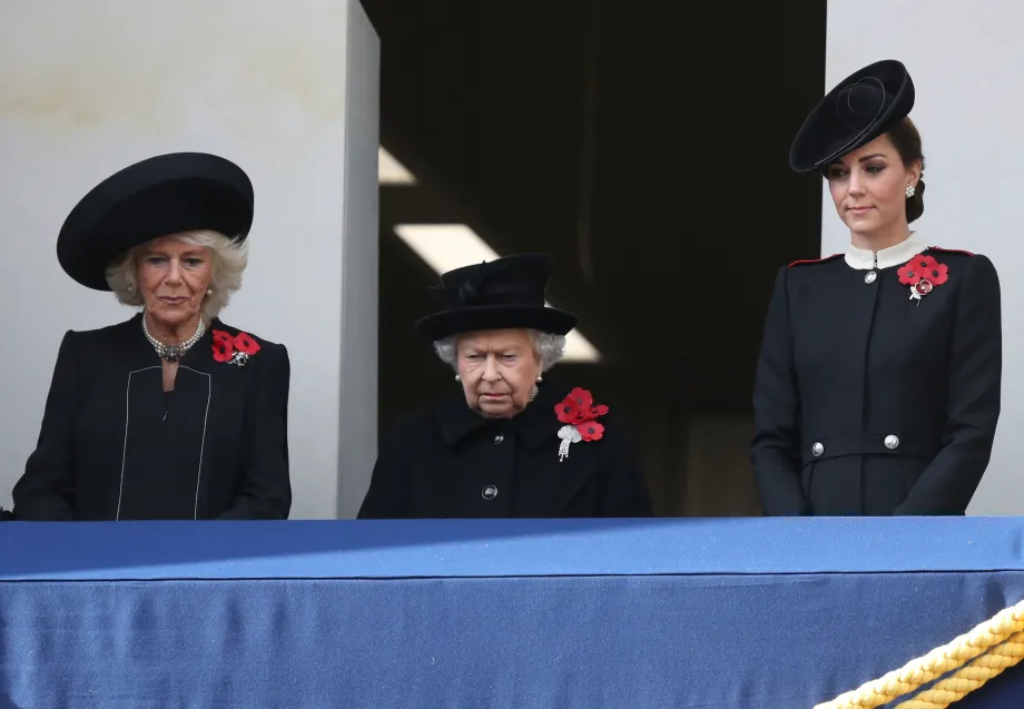 The Queen watches the Service of Remembrance