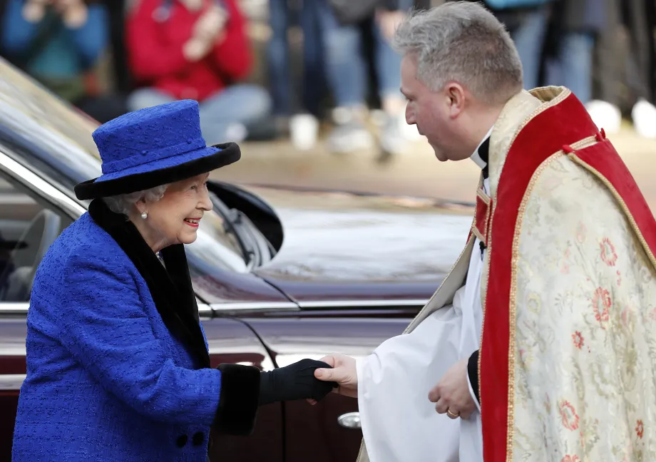 Queen Elizabeth II attends a service to celebrate the centenary of the granting by King George V of the prefix 'Royal' to the Royal Army Chaplains' Department, at the Guards' Chapel, Wellington Barracks, London.