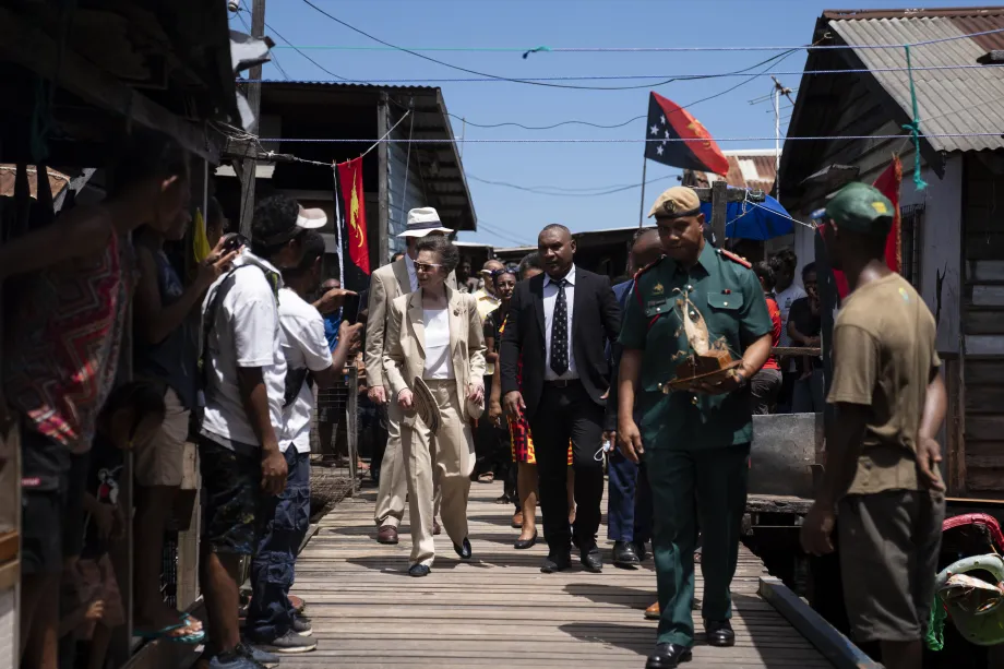 The Princess Royal in Hanuabada Village