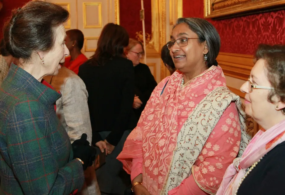 The Princess Royal meets people at the reception