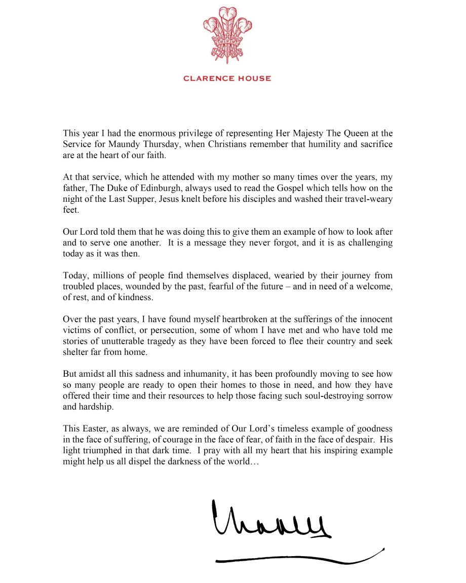 Prince of Wales Easter Message