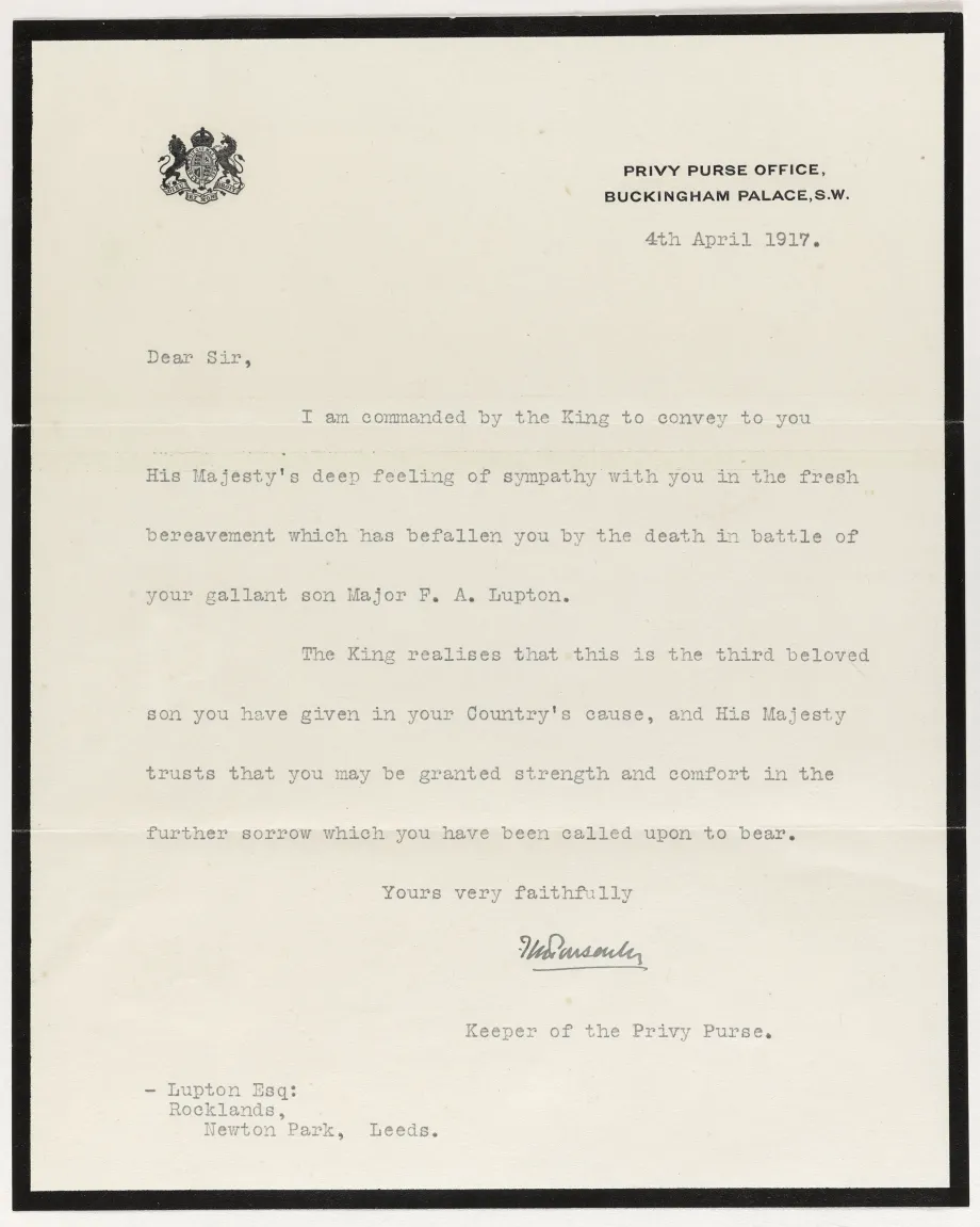 A Letter from the the Privy Purse