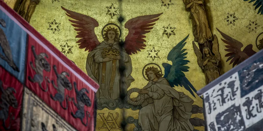 Looking up to the ceiling of The Royal Mausoleum at Frogmore