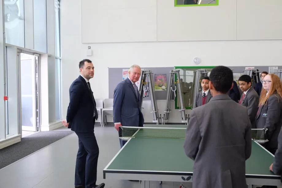 The Prince of Wales visits the Kensington Aldridge Academy in Kensington 