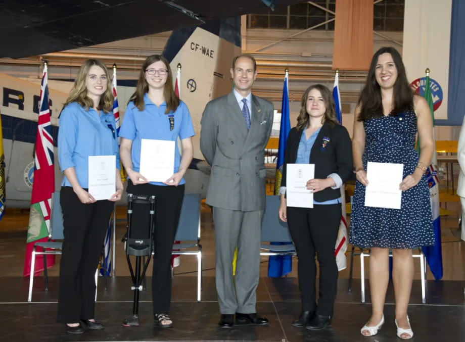 The Earl of Wessex with The Duke of Edinburgh's International Award Gold Award winners.