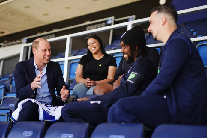 The Prince of Wales during a visit to Loftus Road