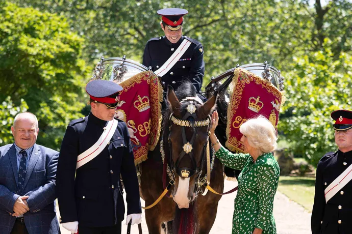 The Queen officially names the new Household Cavalry Drum Horse