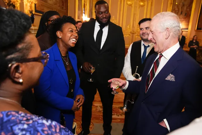 The King meeting YolanDa Brown during the community music reception