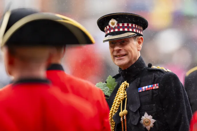 The Duke of Edinburgh speaks to Chelsea Pensioners during the Royal Hospital Chelsea's Founders Day ceremony