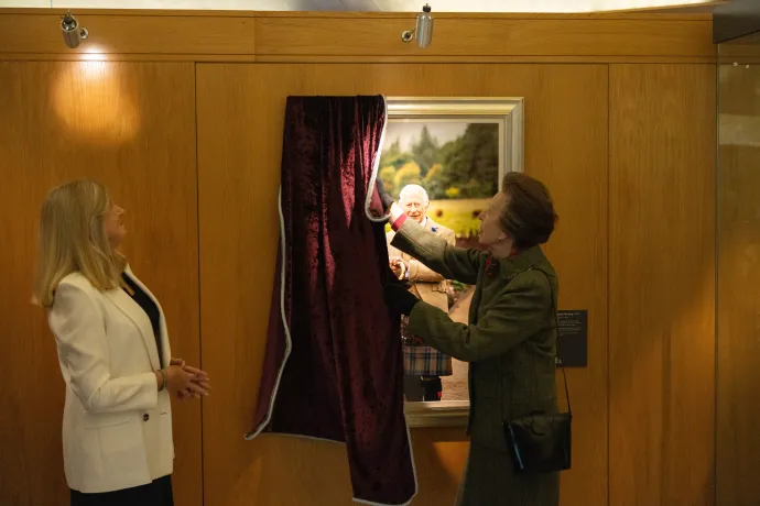 The Princess Royal unveils a portrait of The King at the Scottish Parliament
