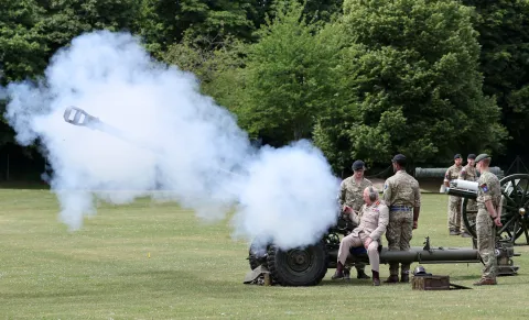 The King fires a L118 Light Gun at Larkhill
