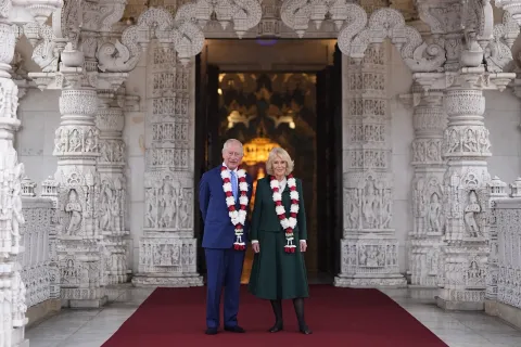 The King and Queen at Neasden Temple