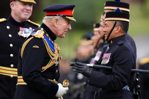 The King visits The King's Gurkha Artillery at Larkhill